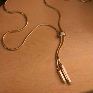 Gorgeous long gold necklace from Ann Taylor